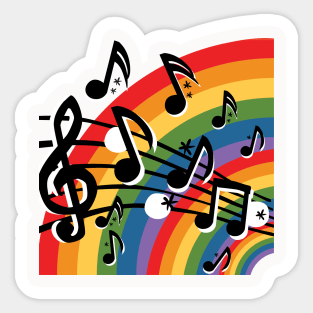 Gay Pride Musical Rainbow Sticker